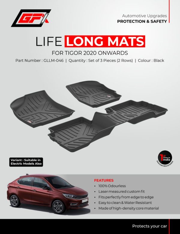 GFX Tata Tigor 2016 Onwards Life Long TPV Mats - Image 8