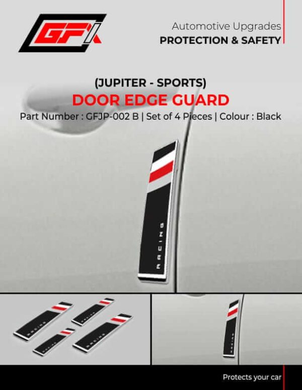 GFX Car Door Edge Guard Scratch Protector (Jupiter Sports-Black)(4Pcs) - Image 6
