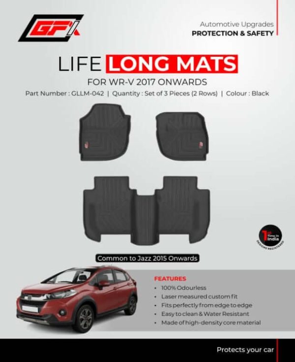 GFX Honda WRV 2017 Onwards Life Long TPV Floor Mats - Image 3